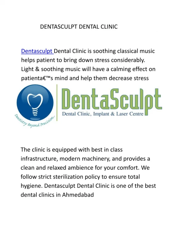 Dentist and dental clinics Naranpura- Dentasculpt