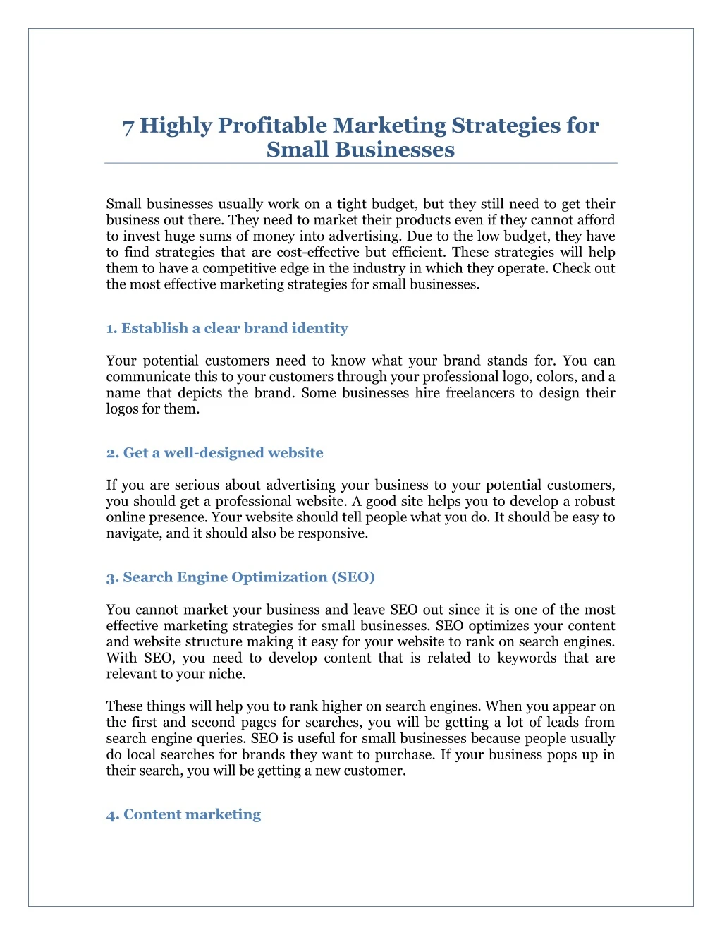 7 highly profitable marketing strategies