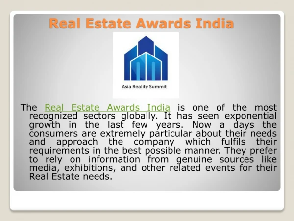 Real Estate Awards in India