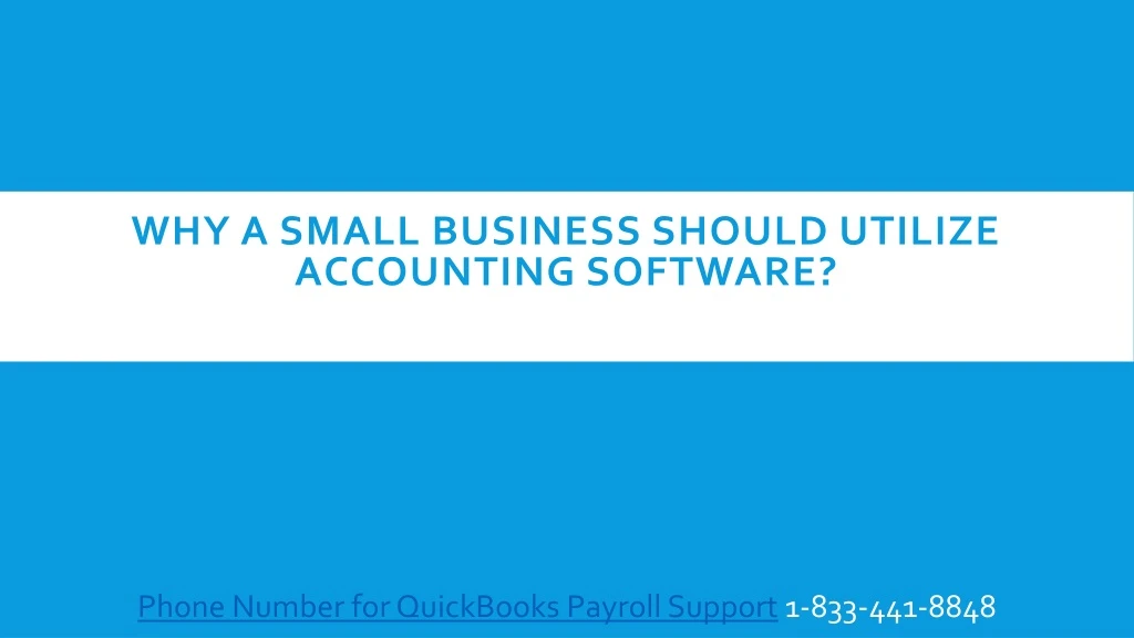 why a small business should utilize accounting software