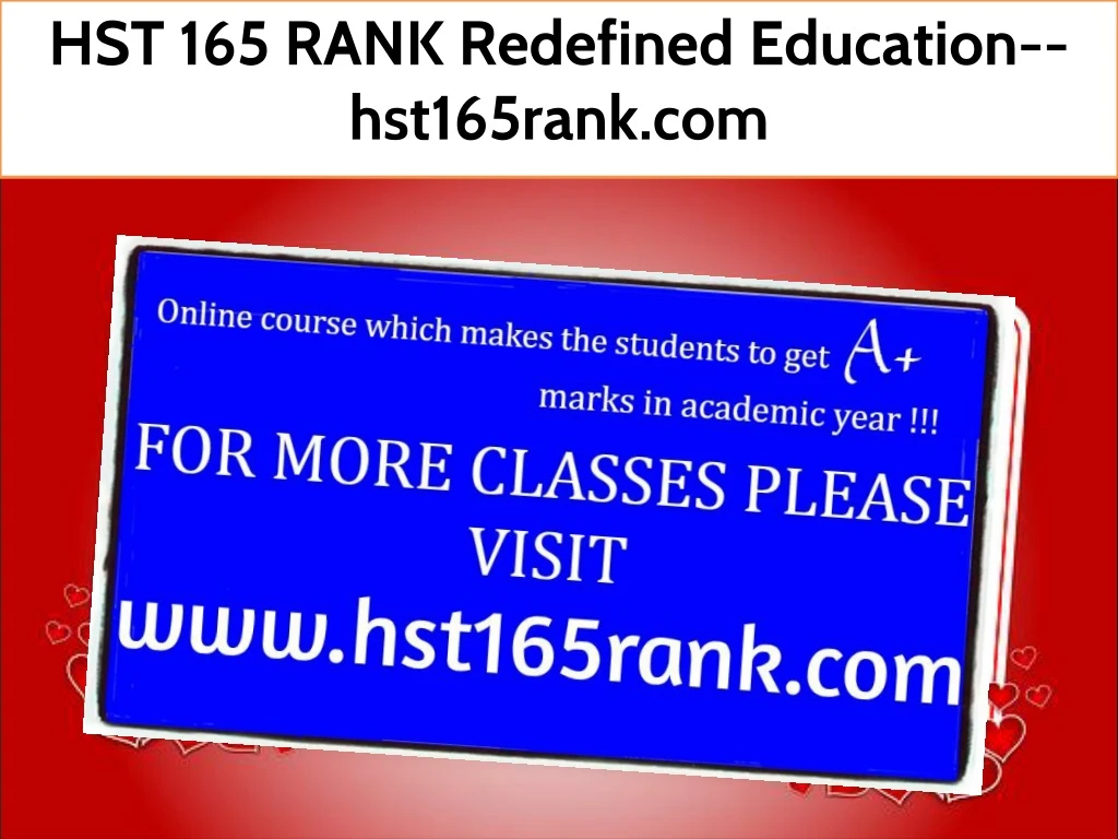 hst 165 rank redefined education hst165rank com