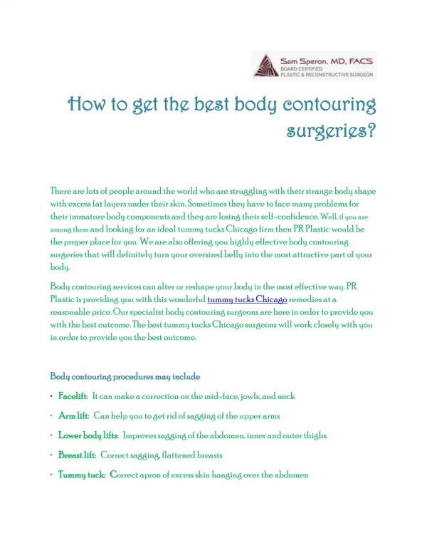 how to get the best body contouring