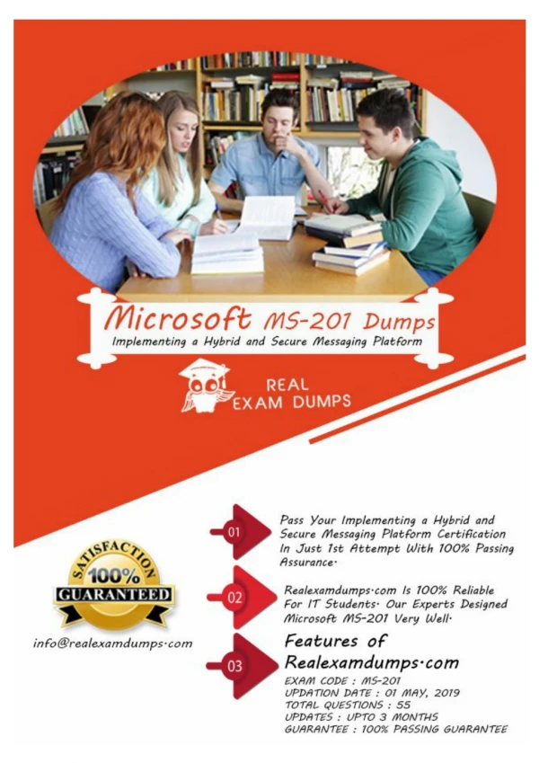 Microsoft Exam MS-201 Dumps -Important MS-201 Exam Questions Answers