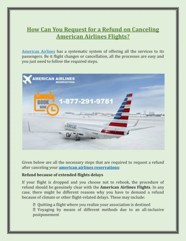 How Can You Request for a Refund on Canceling American Airlines Flights