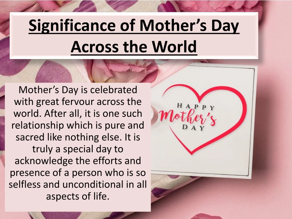 significance of mother s day across the world