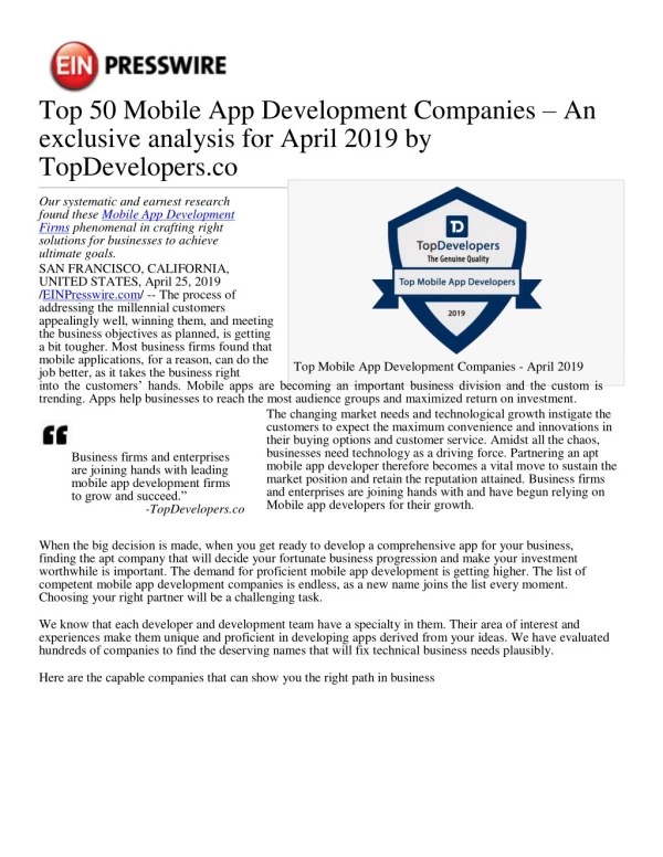 top 50 mobile app development companies