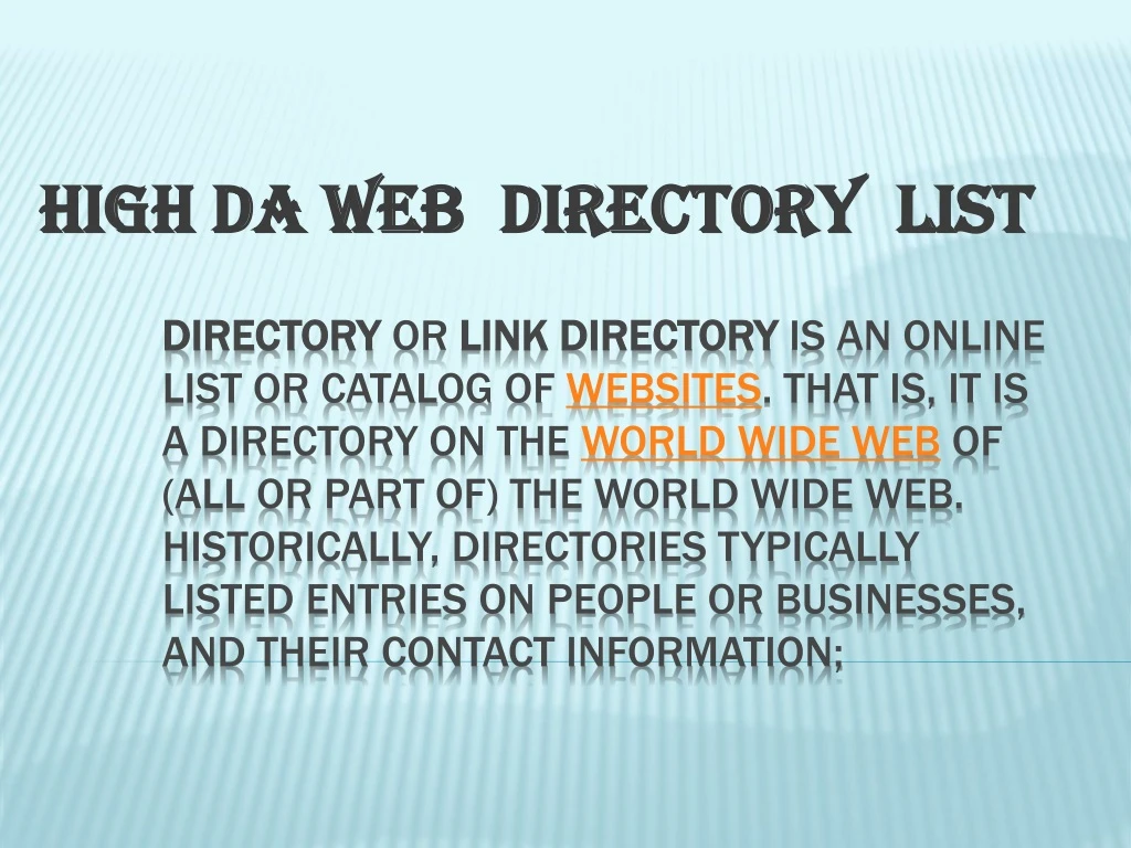 high da web directory list