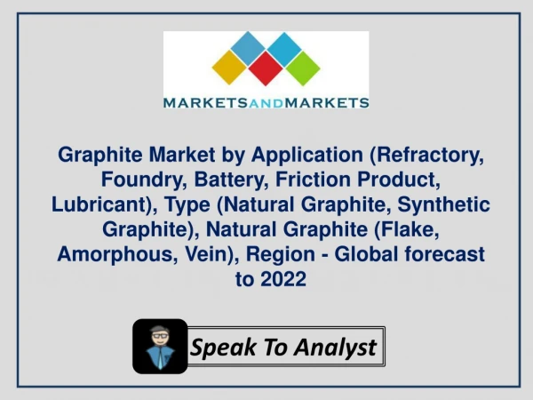 Graphite Market by Application, Type, Natural Graphite, Region - Global forecast to 2022