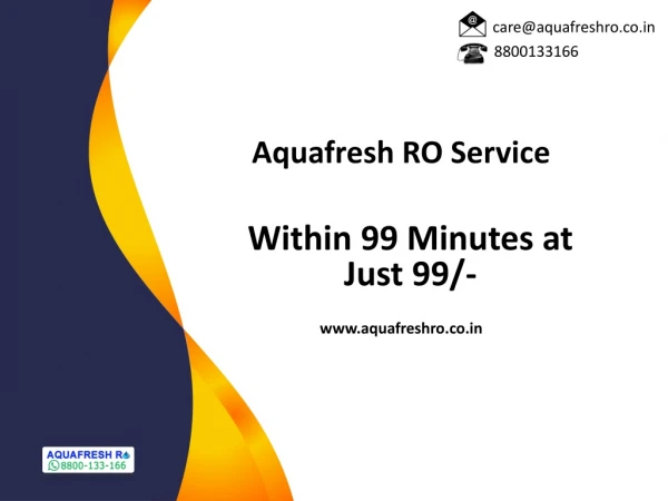 Book Aquafresh RO Water Filter Online with Free Installation