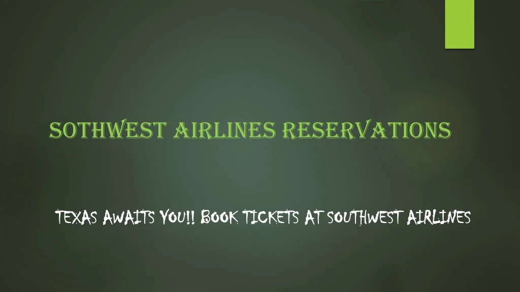 sothwest airlines reservations