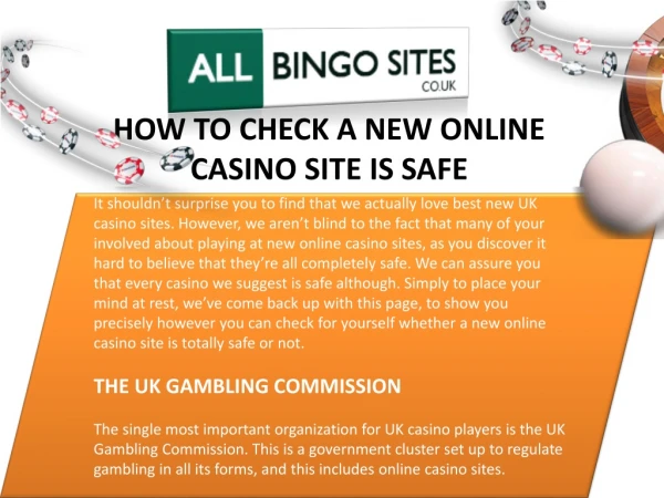 HOW TO CHECK A NEW ONLINE CASINO SITE IS SAFE