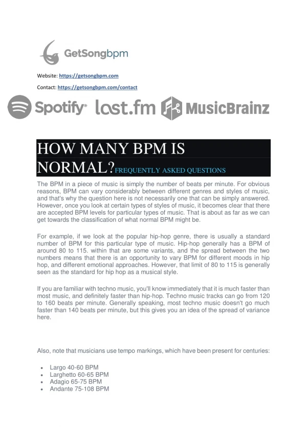 How Many BPM is Normal