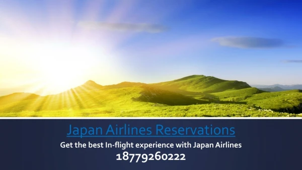 Get the best In-flight experience with Japan Airlines
