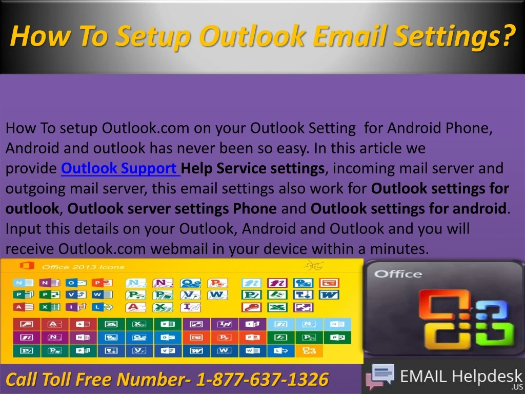 how to setup outlook email settings