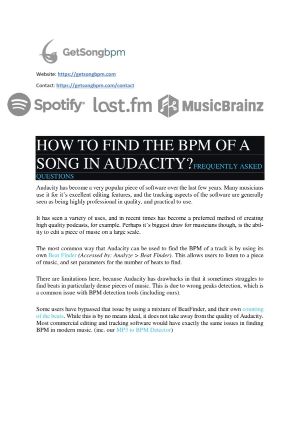 How to Find the BPM of a Song in Audacity