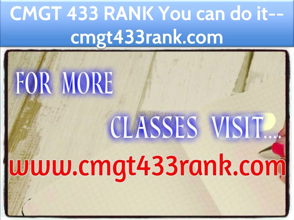 cmgt 433 rank you can do it cmgt433rank com