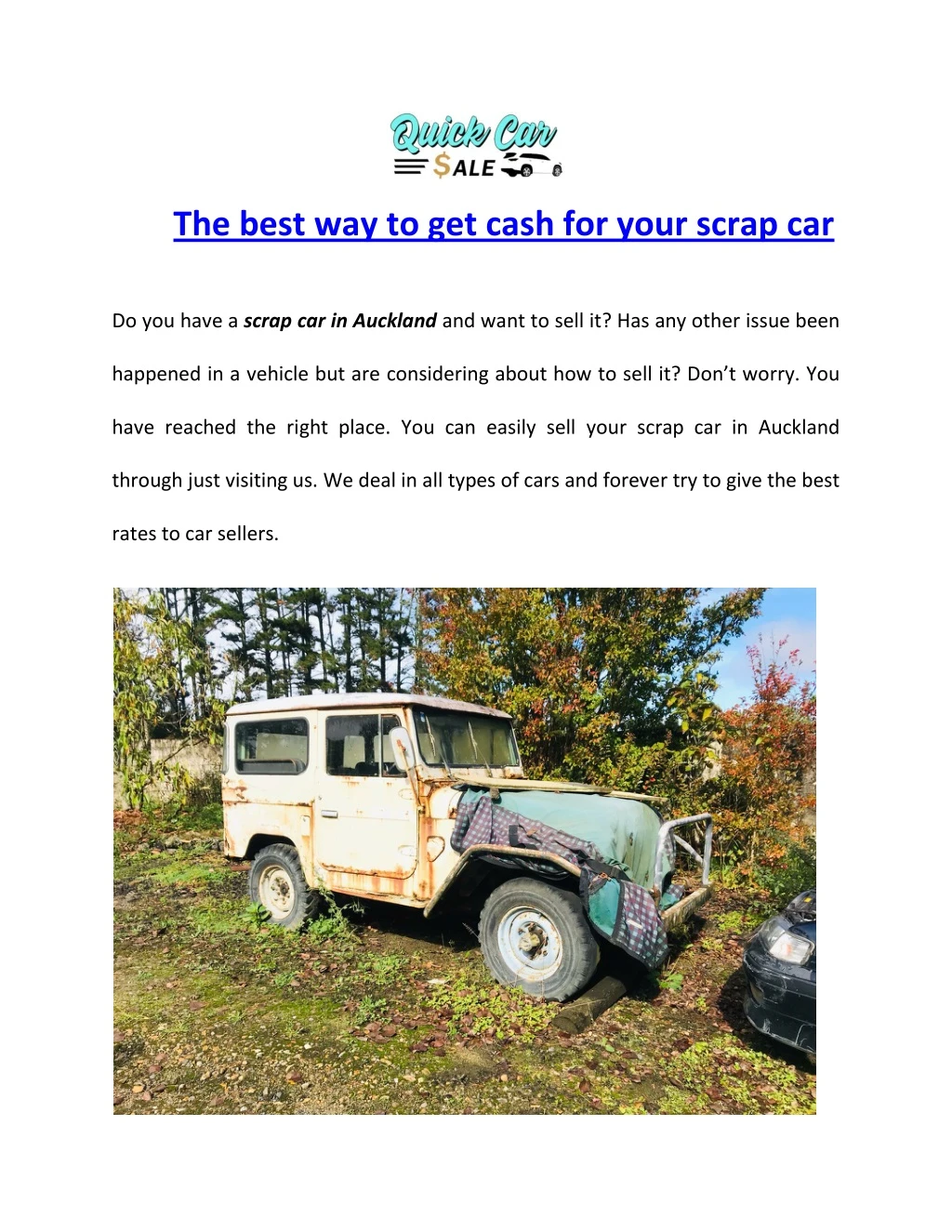 the best way to get cash for your scrap car