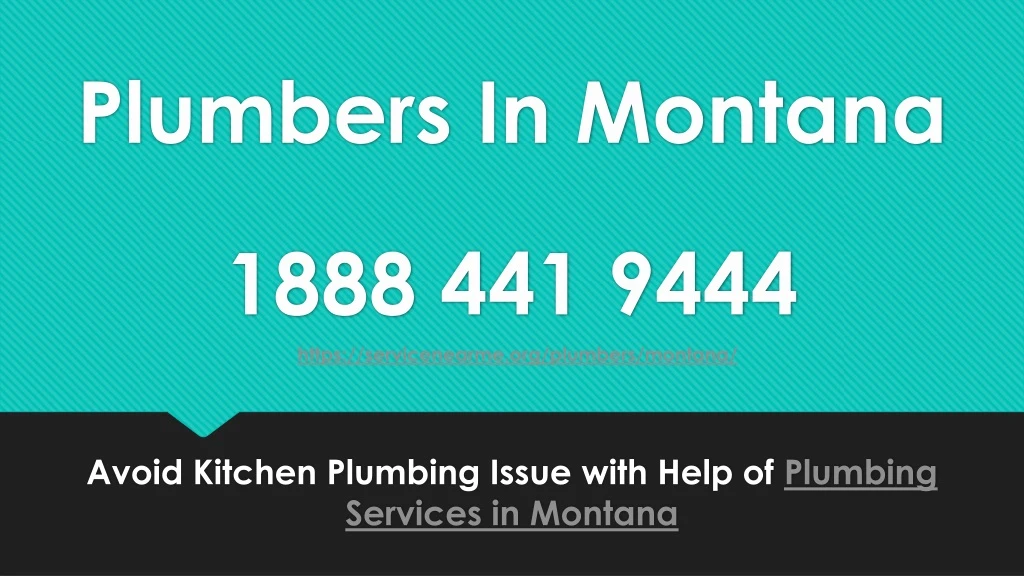 plumbers in montana 1888 441 9444