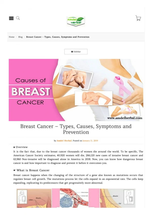 Breast Cancer – Types, Causes