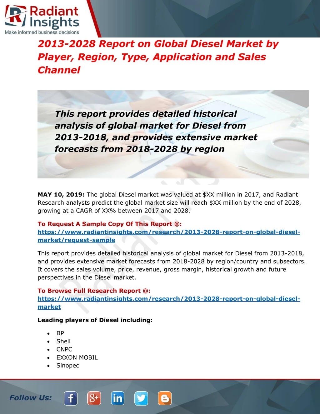 2013 2028 report on global diesel market