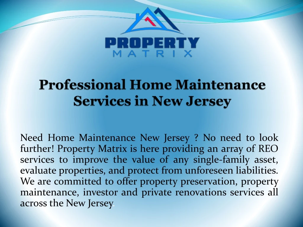 professional home maintenance services in new jersey