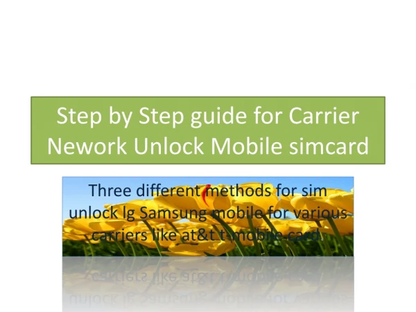 Carrier Network Unlock Lg Samsung Iphone Motorola at& t-mobile
