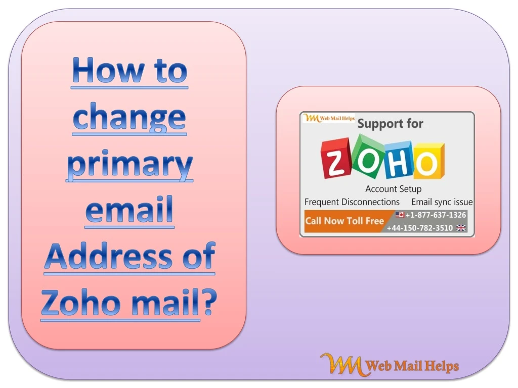 how to change primary email address of zoho mail