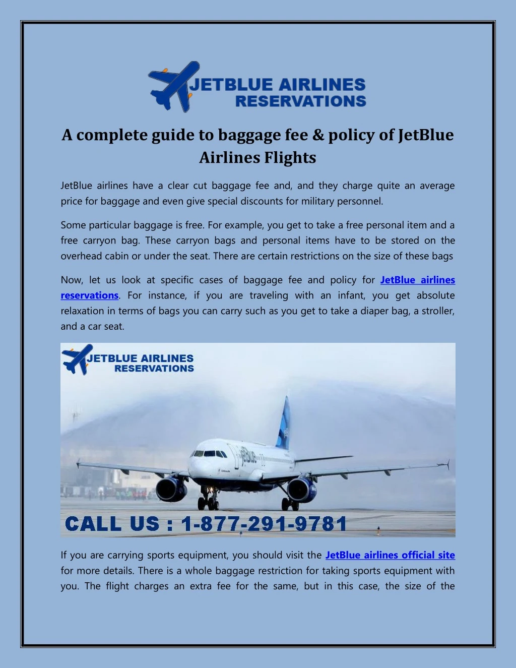 a complete guide to baggage fee policy of jetblue