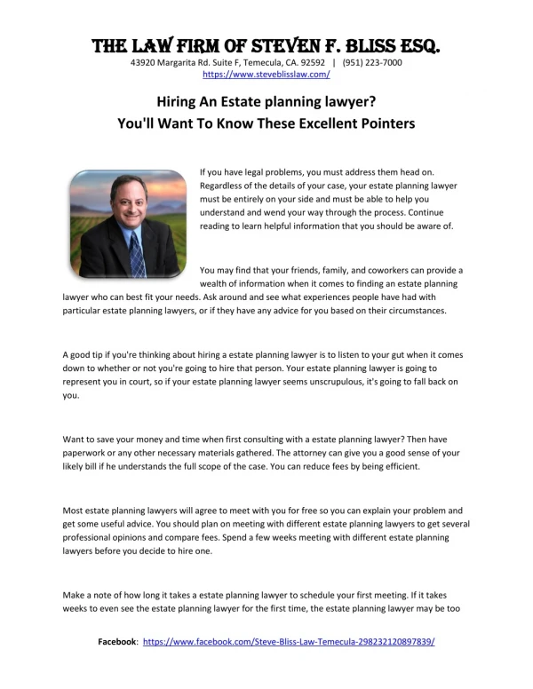Hiring An Estate planning lawyer