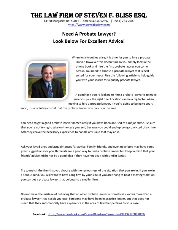 Need A Probate Lawyer