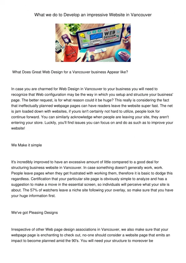 what we do to develop an impressive website