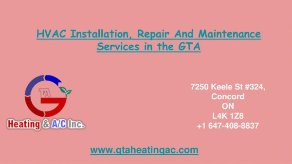 Affordable Heating And Cooling System Repair Or Installation Toronto