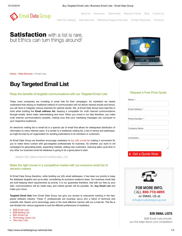 Buy Email Lists - Email Data Group