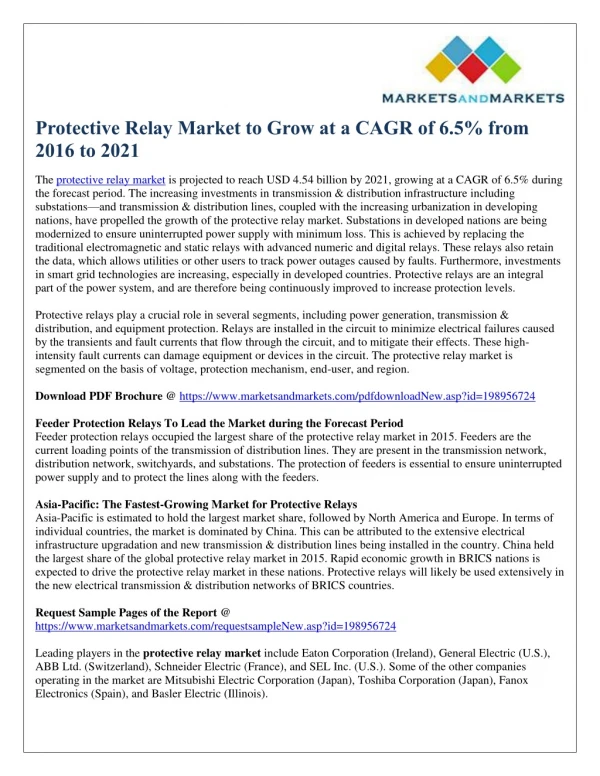 protective relay market to grow at a cagr