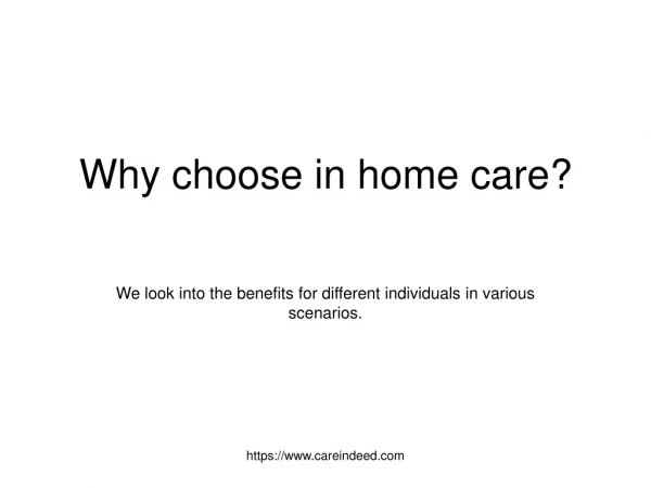 Why choose in home care services- Care Indeed
