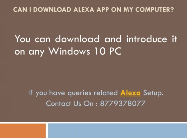 Can I download Alexa app on my computer?
