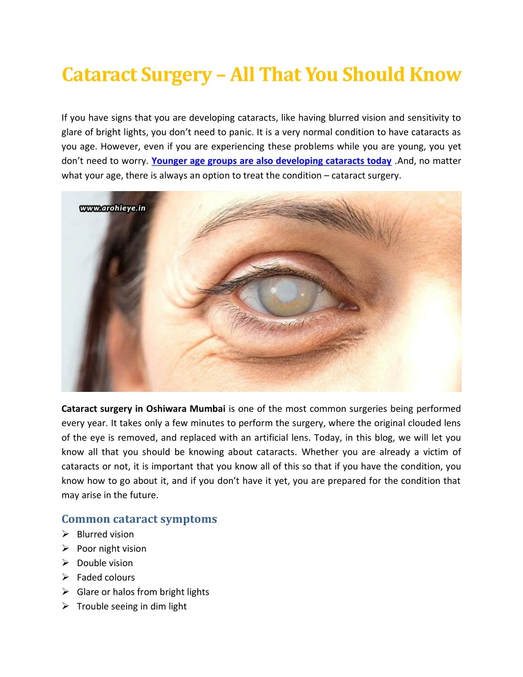 cataract surgery all that you should know