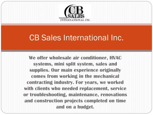 Cb sales is the best commercial air conditioning equipment provider