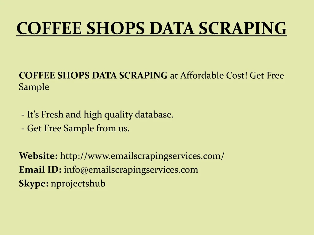coffee shops data scraping