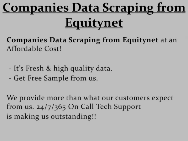 Companies Data Scraping from Equitynet