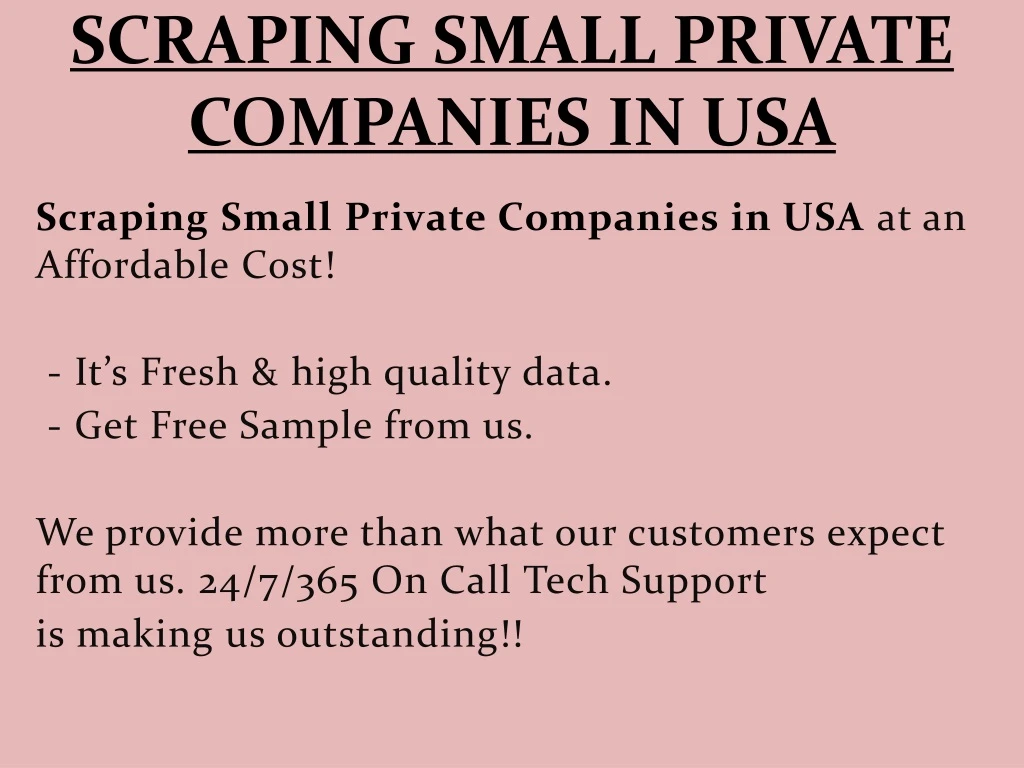 scraping small private companies in usa
