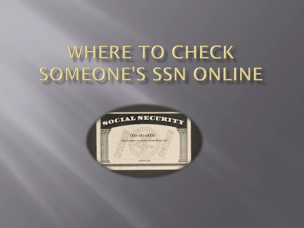 where to check someone s ssn online