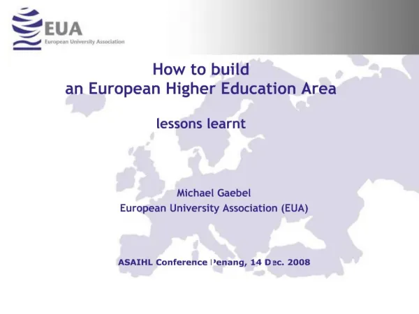 How to build an European Higher Education Area lessons learnt