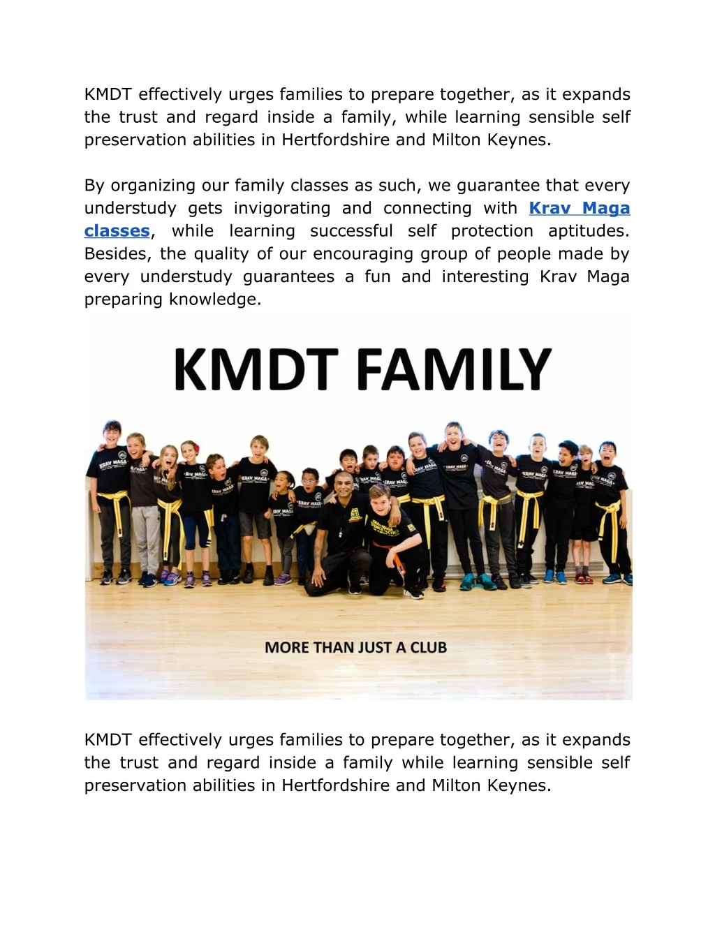 kmdt effectively urges families to prepare