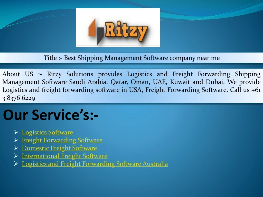 title best shipping management software company