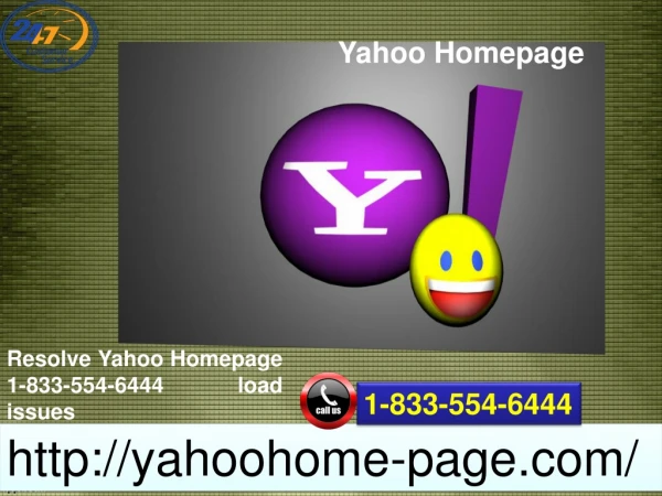 Issues with the Yahoo Homepage 1-833-554-6444