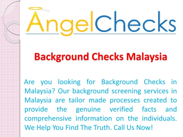 Background Checks Malaysia - Angle Checks