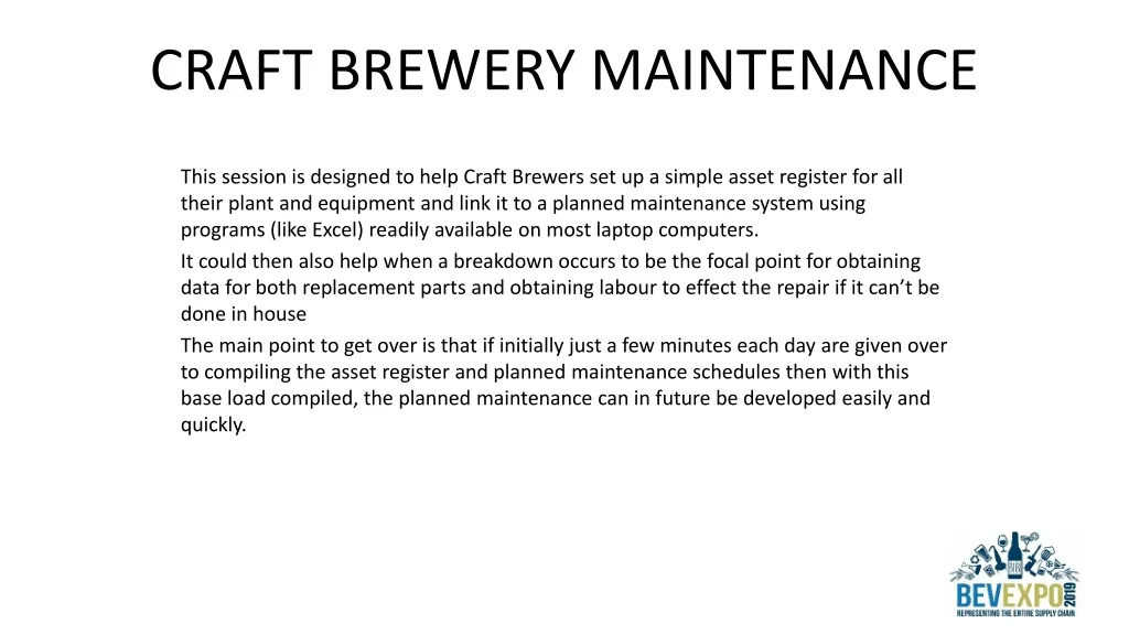 craft brewery maintenance