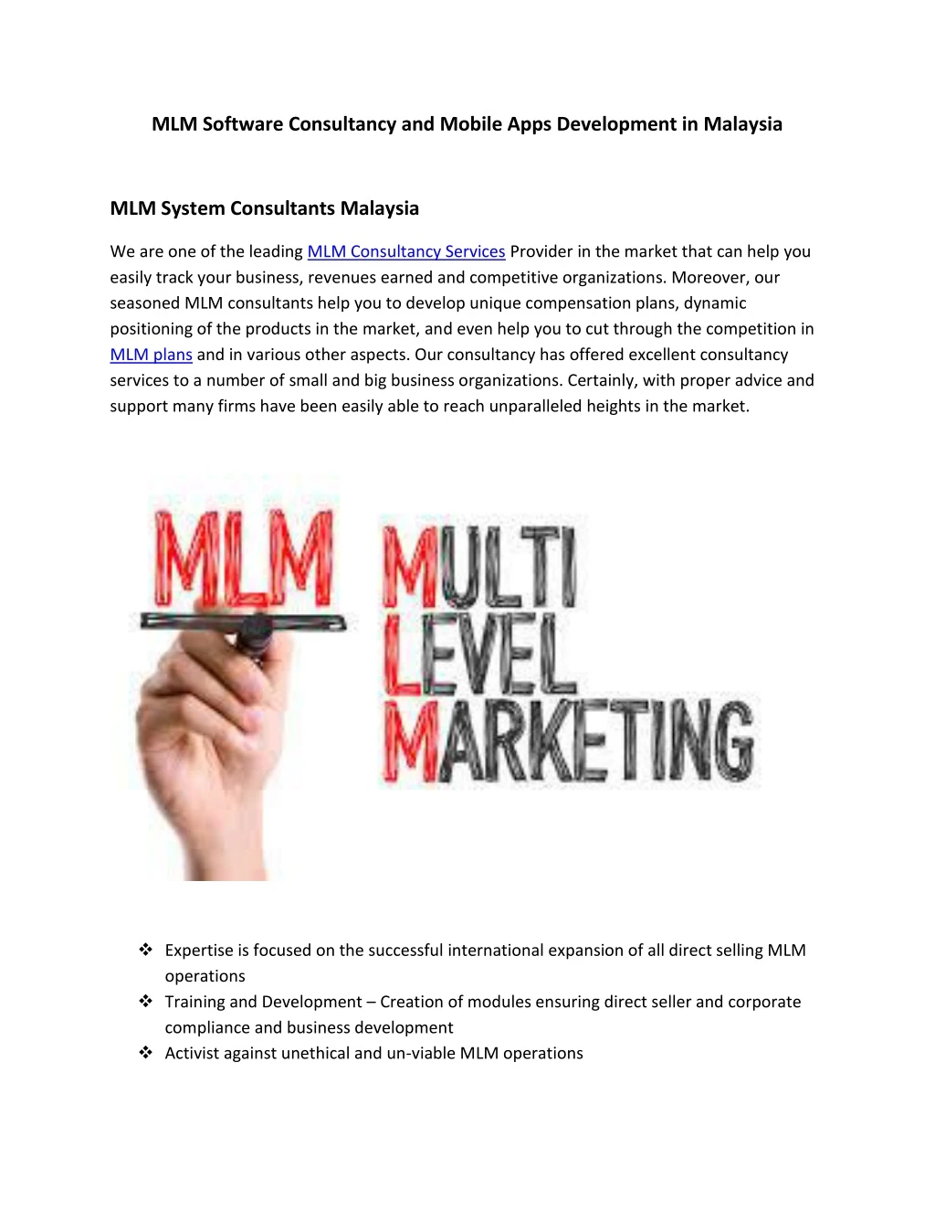 mlm software consultancy and mobile apps