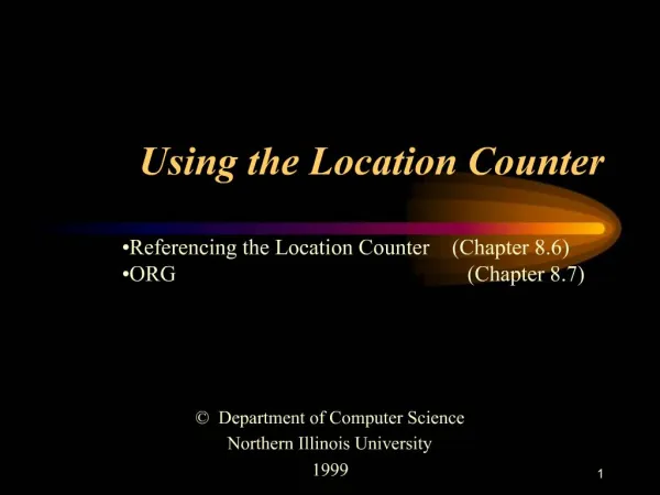 Using the Location Counter
